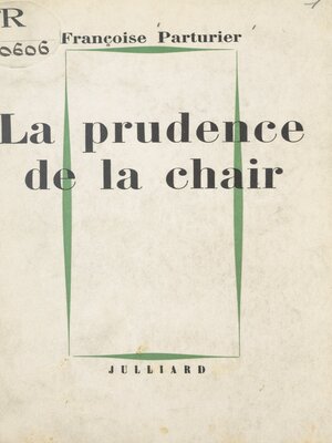 cover image of La prudence de la chair
